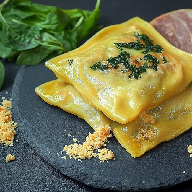 Maultaschen mit Wildschwein-Spinat-Füllung